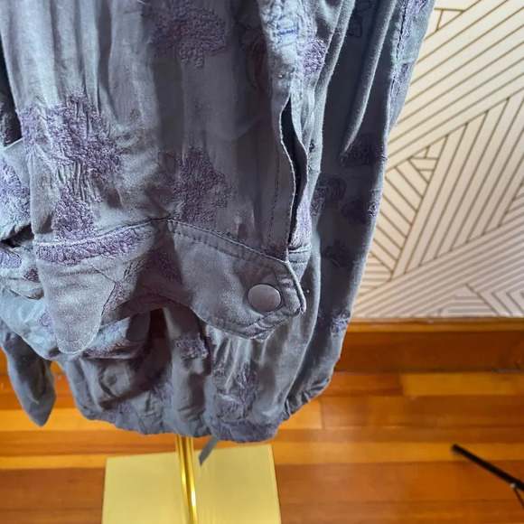 Anthropologie Hei Hei Melita Utility Jacket Cardigan Embroidered Blue Size Small - Picture 8 of 12